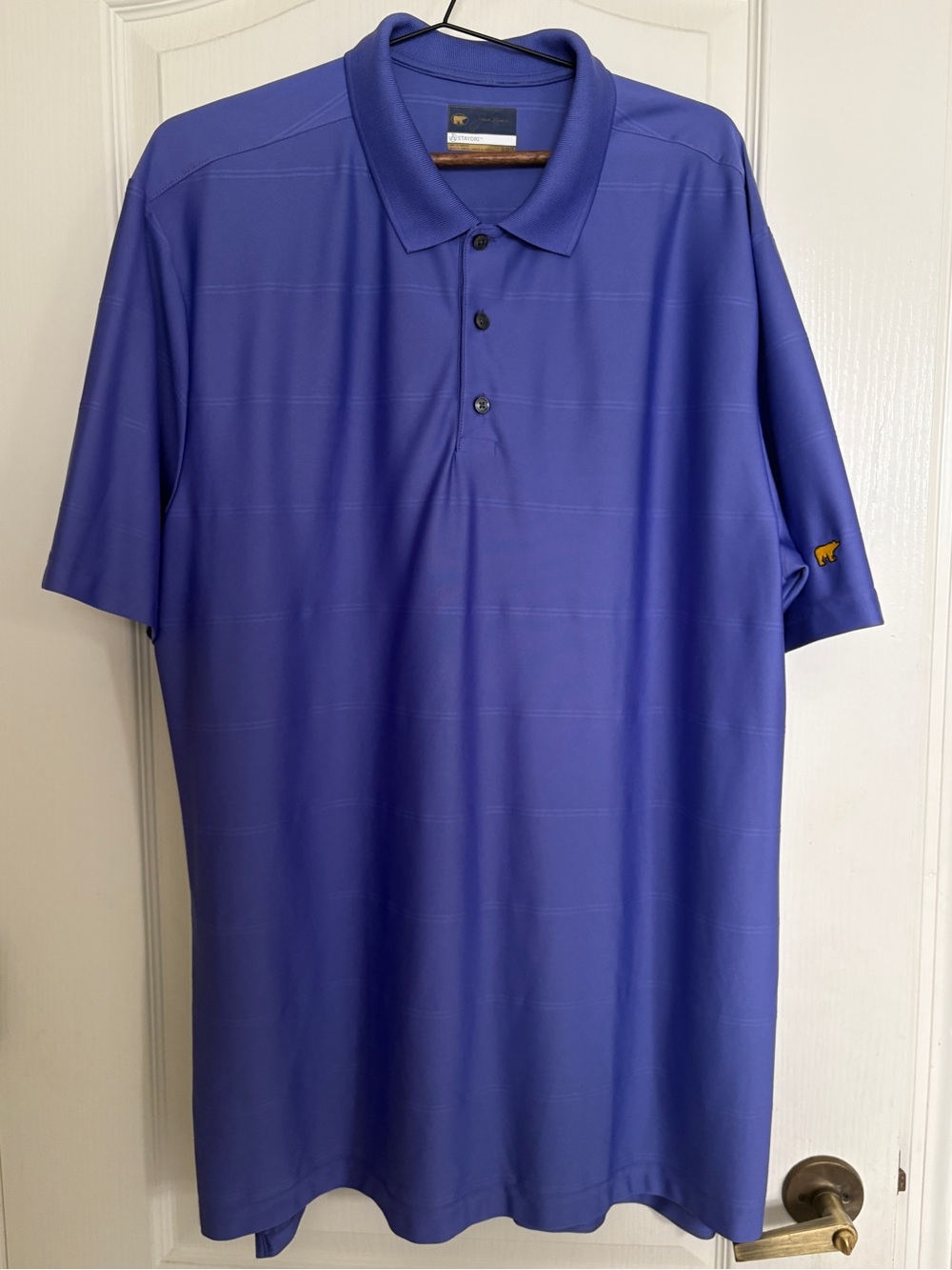 Jack Nicklaus Men’s XL StayDri Golf Polo Shirt Purple Golden Bear
